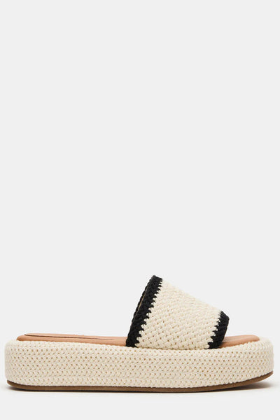 woven contrast flatform sandal