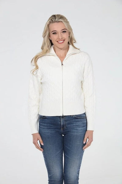 zip cable cardigan