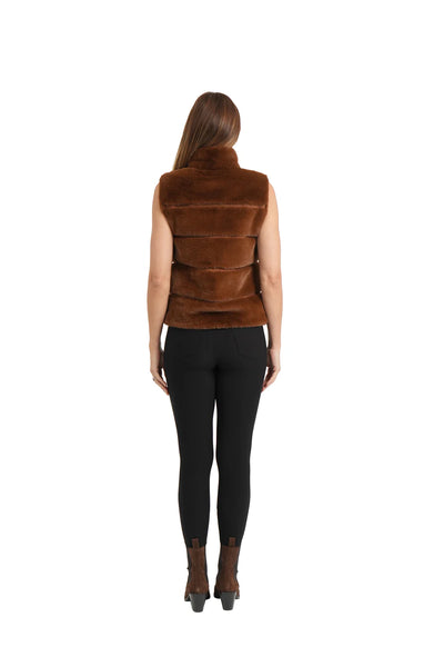faux fur zip vest