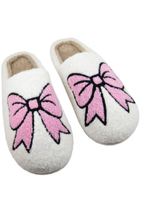 pink bow slippers