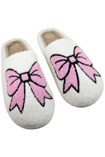 pink bow slippers