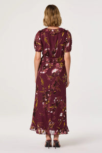 burnout floral midi dress