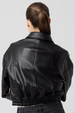 Load image into Gallery viewer, faux leather bomber jacket
