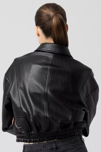 faux leather bomber jacket