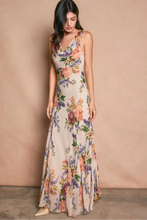 Load image into Gallery viewer, floral cowl sleevelss maxi dress
