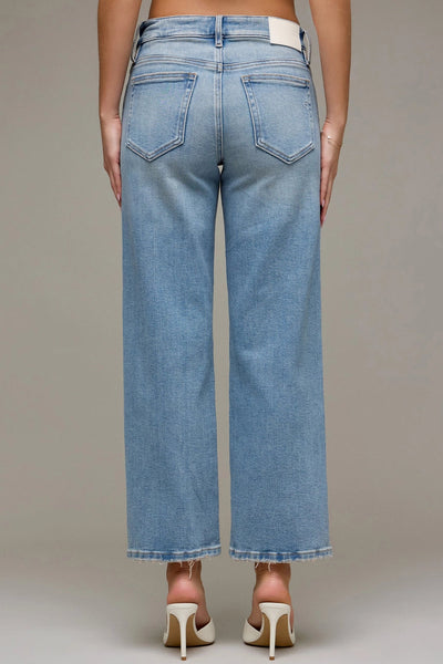 low rise crop straight jeans