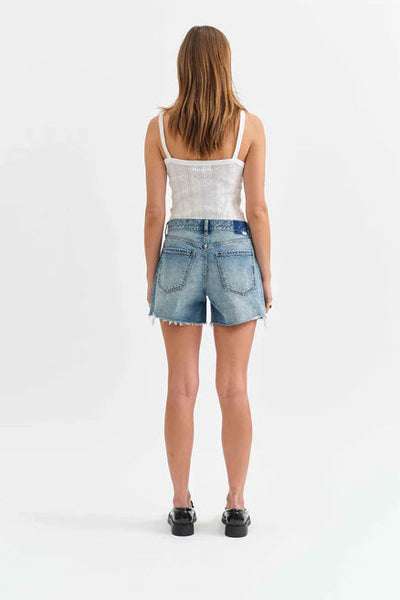 midrise loose denim short