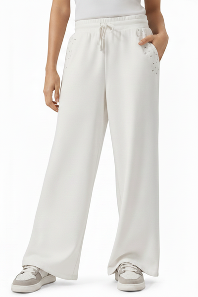 embroidered eyelet sweatpant