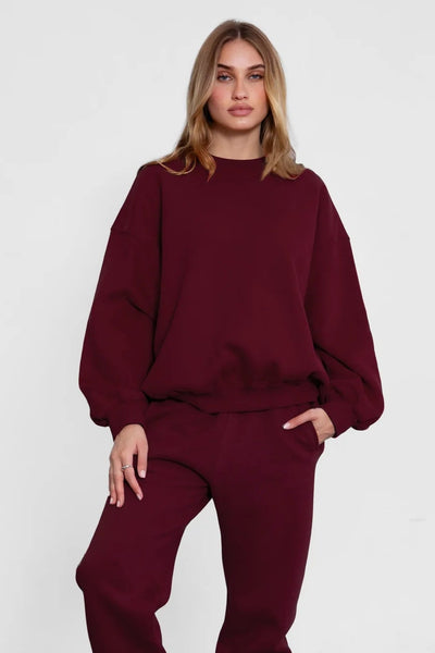 plush fleece crew sweatshirt