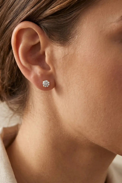 round cz stud earring
