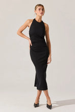 Load image into Gallery viewer, ruched open back halter midi dress
