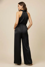 Load image into Gallery viewer, satin mock neck jumpsuit
