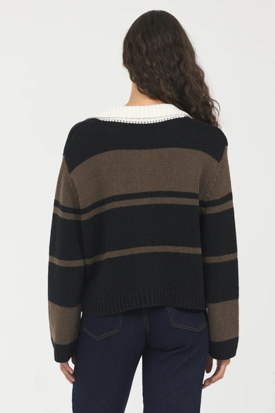 stripe polo sweater