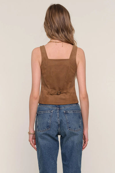 sueded button vest