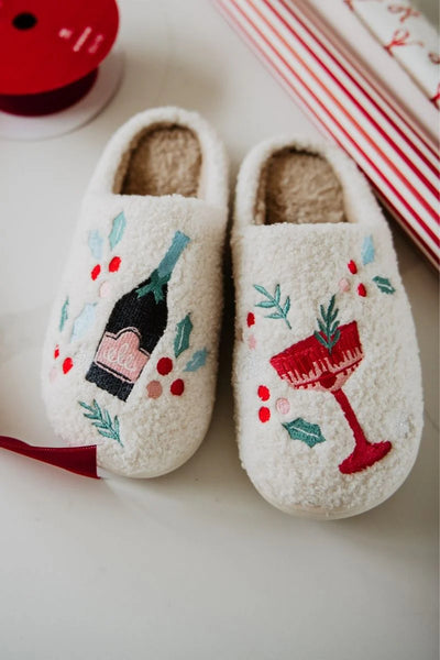 xmas champagne slippers