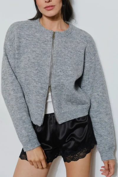zip crew cardigan
