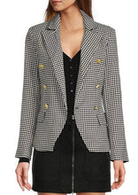 Load image into Gallery viewer, women houndstooth check blazer
