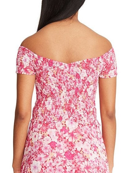 bright floral smock top