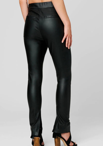 welt pocket vegan leather legging