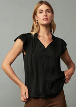 Load image into Gallery viewer, v-neck pleat short sleeve blouse
