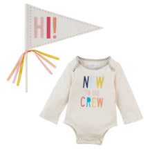 Load image into Gallery viewer, baby new to the crew onesie set
