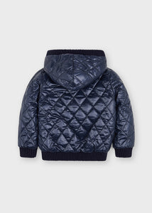 boys reversible puff & knit zip hoodie