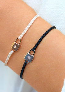 lock rose string bracelet