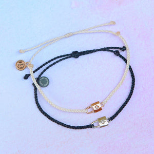 lock rose string bracelet