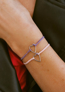 sweetheart stone silver string bracelet