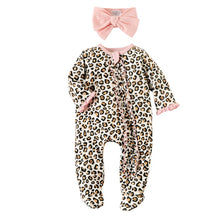 Load image into Gallery viewer, baby leopard footie &amp; headband
