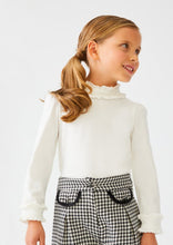 Load image into Gallery viewer, girls ruffle trim puff mock neck top
