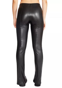 vegan leather slit legging