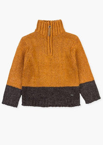 boys colorblock 1/2 zip sweater