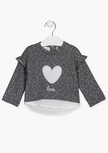 baby girl heart sweatshirt