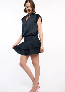 pleat skirt & sleeves mini dress