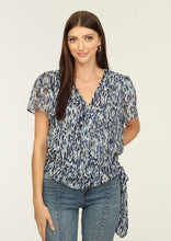 Load image into Gallery viewer, abstract print chiffon wrap top
