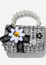 Load image into Gallery viewer, daisy tweed pearl handle bag

