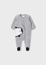 Load image into Gallery viewer, baby velour penguin footie
