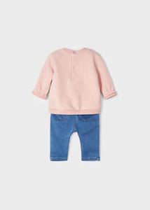 baby 2pc floral sweatshirt & jeans