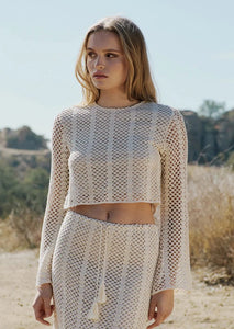 long sleeve crochet top