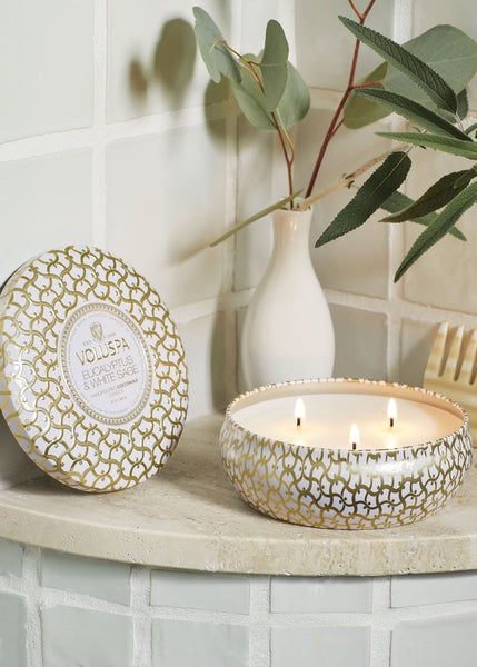 3 wick tin candle - eucalyptus