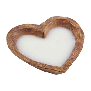 wood heart candle