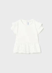 mini girl eyelet hem tee