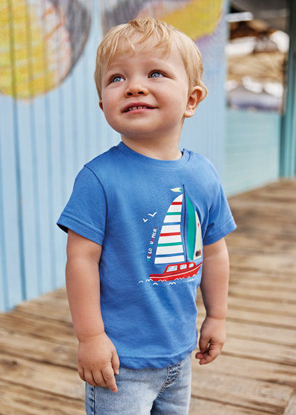 mini boy sailboat short sleeve tee