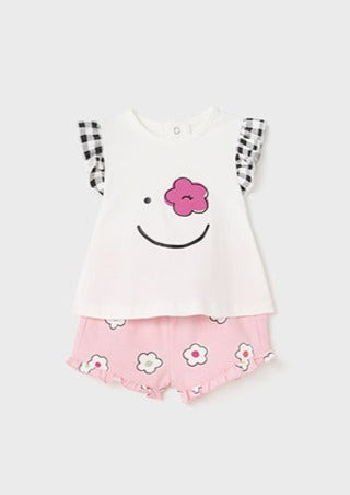 baby girl smiley tee + short set