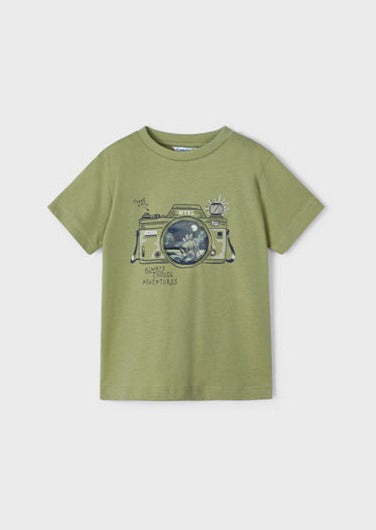 boys dino camera short sleeve tee