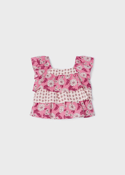 girls floral tiered top