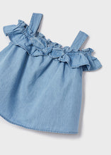 Load image into Gallery viewer, girls chambray strap tank
