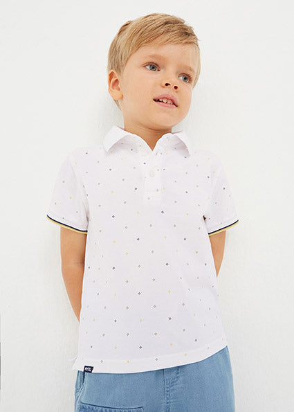 boys print pique polo