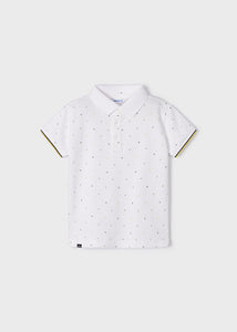 boys print pique polo